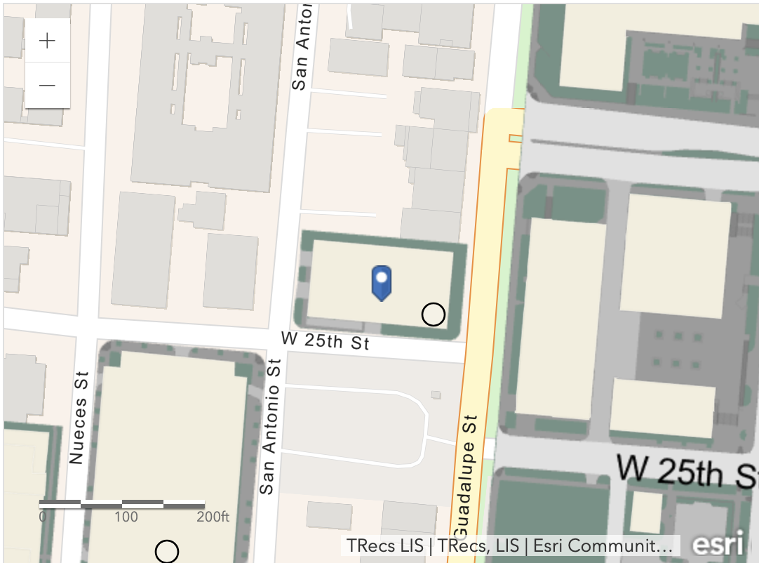 Building map location for UT School of Social Work